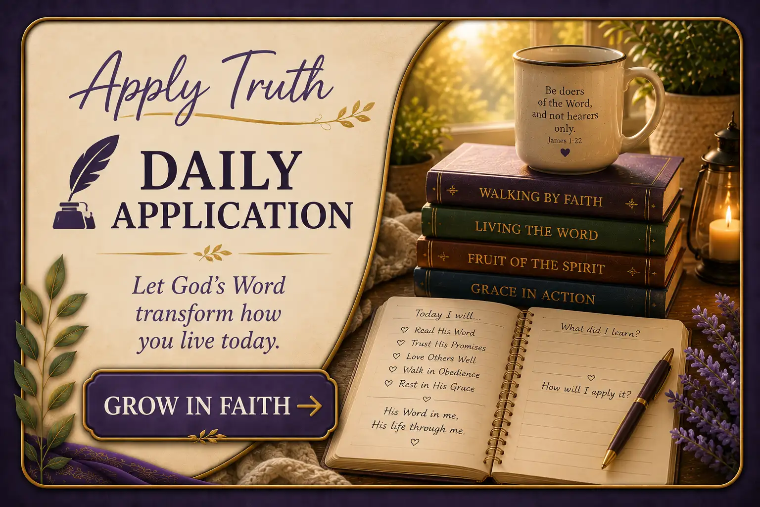 Daily Application notebook-style Bible study card