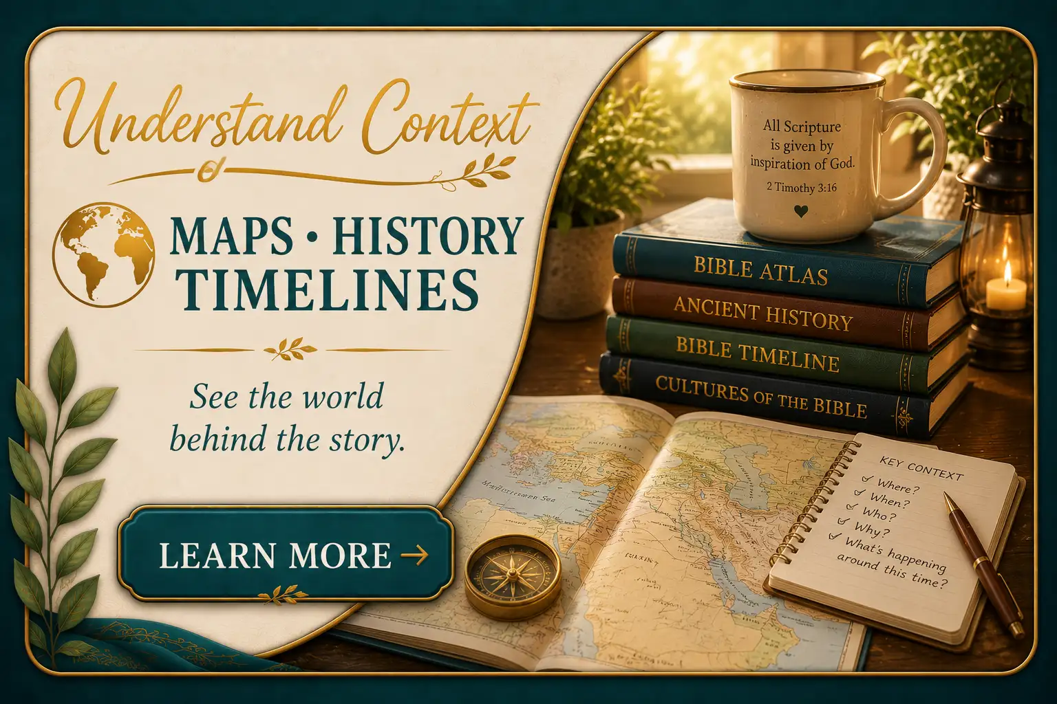 Maps & Timelines notebook-style Bible study card